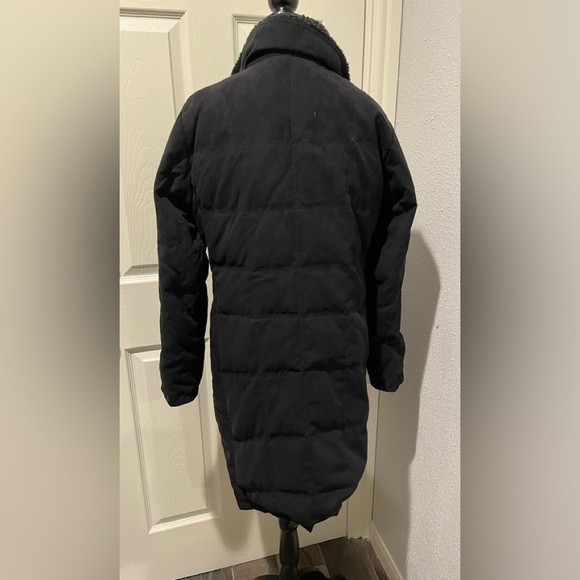 L.L. BEAN Women’s Goose Down Microfiber Suede Rancher Jacket black Coat - Picture 3 of 9